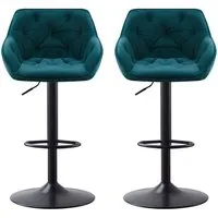 JYMTOM Barhocker höhenverstellbarer, drehbarer Bistrohocker mit Rückenlehne (2 St), mit Samtmaterial, 360° drehbar, komfortabel