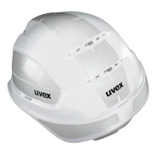 uvex pheos IES Schutzhelm mit Reflexset L - mit Lüftung - mit Drehradsystem - langer Schirm weiß 55 cm - 61 cm - 9772045