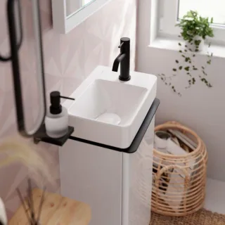 hansgrohe Xelu Q Handwaschbecken 61084450 360x250mm, Ablage rechts, mit Hahnloch, ohne Überlauf, SmartClean, weiß