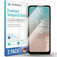smartect Displayschutzglas Schutzglas Panzerfolie Klar für Nokia G22, Set, 3 Stück, Schutzfolie Glasschutz Bildschirm
