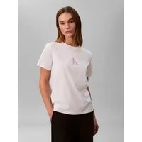 Calvin Klein Jeans T-Shirt Regular Fit, glänzender Logodruck, Rundhalsausschnitt