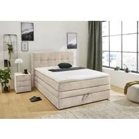 Jockenhöfer Gruppe Boxspringbett AMY in Cord, erhältlich in den Breiten 120cm & 140cm, mit Bettkasten & Topper