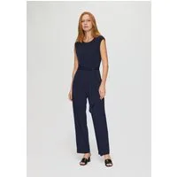 s.Oliver Jumpsuit Overall Fließender Jersey-Jumpsuit mit Falte und Bindegürtel