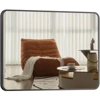 Hopibath Spiegel Flur Rechteckig Flurspiegel Wandspiegel Schwarz (Hängespiegel, 5mm HD Spiegel, Alurahmen), für Bad Schlafzimmer Wohnzimmer Garderobe Hotel