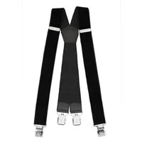 Fabio Farini Hosenträger 4cm Breites X-Design verstellbar mit extra starken Clipverschluss, Schwarz