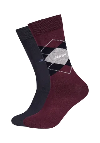 JOOP Socken "premium essentials" 2 Paar, Premium Qualität, verstärkte Ferse, verstärkte Zehen, Argyle Design