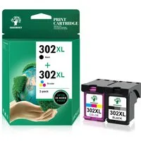 Greensky Druckerpatrone für HP 302 XL Tintenpatrone (Envy 4525 4520 Officejet 3831 5230, 2-tlg)