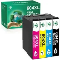 Greensky 4 Packungen 604XL Druckerpatronen Kompatible für EPSON 604 XL Tintenpatrone (4-tlg., Expression Home XP-2205)