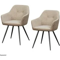 HTI-Living Esszimmerstuhl Esszimmerstuhl 2er Set Antikbraun/Taupe Joschka (Set, 2 St), Küchenstuhl