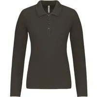 Kariban Langarm-Poloshirt Damen Langarm-Polohemd. Baumwollpiqué