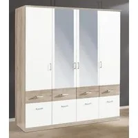 rauch Kleiderschrank Kleiderschrank Schrank Garderobe deckenhoher Schrank BREMEN (optional mit Spiegel, Breiten: 91/136/181 cm, Höhe: 199 cm) in vielen Farbvariationen, inkl. Kranzblende MADE IN GERMANY