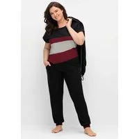 Sheego T-Shirt T-Shirt Extra kurz in Colourblocking-Optik