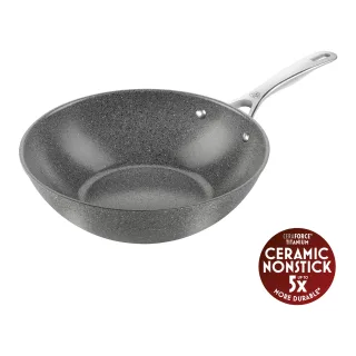 BALLARINI Salina Wok, 30 cm, Aluminium, Titanverstärkte keramische Antihaftbeschichtung
