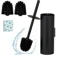 relaxdays WC-Reinigungsbürste Toilettenbürste zur Wandmontage, schwarz