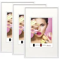 IDEAL TREND Bilderrahmen 2er 3er 5er Pack Photo Style Set Bilderrahmen Wanddeko Collage Poster, für 3 Bilder (3 St), Hochwertiger Kunststoffrahmen halbrunde Leiste Echtglas MDF-Rückwand