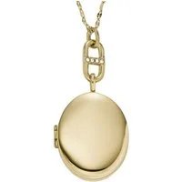 Fossil Kette mit Anhänger Schmuck Geschenk Edelstahl Halskette JEWELRY, mit Glasstein