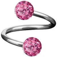 Taffstyle Piercing-Set Piercing Spirale Twist Doppel Kristall Epoxy, Lippenpiercing Schmuck Piercing Spirale Twist Multi Ferido Kugel Ball