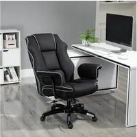 Vinsetto Bürostuhl Bürostuhl mit Armlehnen (Stuhl, 1 St), für Büro, Wohnzimmer, Schwarz