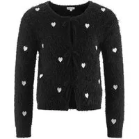happy girls Strickjacke Materialmix, mit Herzchen Druck