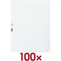 Otto Office Prospekthülle Standard, 100 Stück, genarbt, Format A4, Multilochung, Öffnung oben