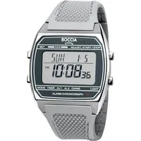Boccia Digitaluhr 3738-01, Digital Armbanduhr Titan Grau