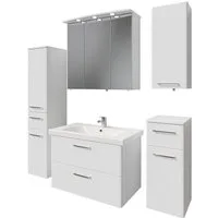 Saphir Badmöbel-Set Quickset 316 5-teilig, Keramikwaschtisch mit LED-Spiegelschrank, (6-St), Midischrank, Unterschrank, Hängeschrank, 7 Türen, inkl. Türdämpfer