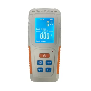 KJB-05 Digital EMF Meter 3-in-1 Electromagnetic Field Tester for E-Field H-Field Temperature Rechargeable Handheld Dosim