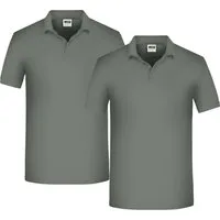 James & Nicholson Poloshirt Doppelpack Herren Poloshirt BIO Workwear Polo JN874 (Doppelpack, 2er-Pack) Pflegeleichtes und strapazierfähiges Polo