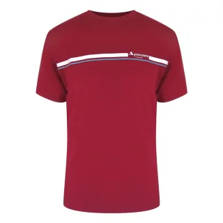 Aquascutum Active Cotton Stripes Bordeaux Burgundy T-shirt
