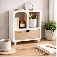 HTI-Living Schmuckkasten Minikommode mit Schublade MDF Aufbewahrungsschrank mit offenen Fächern (1 Stück, 1 Minikommode ohne Dekoration)