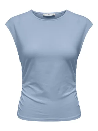 ONLY - ONLMIRA CAPSL RUCHING TOP JRS NOOS Cashmere Blue - Gr. - L