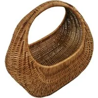 natuleo by pokuc Flaschenkorb Einkaufskorb aus Weide Braun 40x23x34 cm "Schnecke"