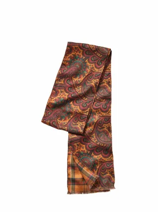 Mey & Edlich Herren Paisley-Krawatten-Schal Beige 100 % Seide