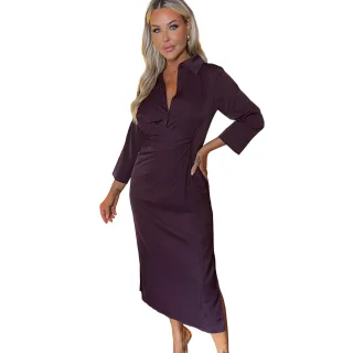 AX Paris - Midi Hemd Kleid für Damen (Pflaume)
