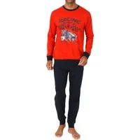 Normann Pyjama Normann Herren langarm Schlafanzug Pyjama mit Frontprint