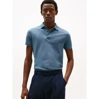 Tommy Hilfiger Poloshirt 1985 SLIM POLO mit Piqué-Struktur und Stickerei meliert, casual, slim fit, Baumwollmix, Polokragen