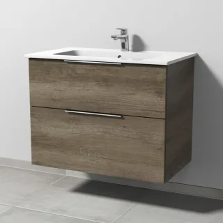 Sanipa 3way Waschtischunterbau zu Duravit ME by Starck Waschtisch mit 2 Auszügen, Eiche-Nebraska UM72537