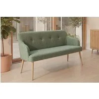 riess-ambiente Polsterbank SCANDINAVIA MEISTERSTÜCK 115cm salbei/natur - Massivholz, mit Armlehne (Einzelartikel, 1-St), Nordische Sitzbank - ideal für Esstisch, Küche oder Wohnbereich