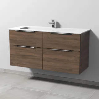 Sanipa 3way Keramik-Set Design Keramik-Waschtisch und Unterbau mit 4 Auszügen, Eiche-Arizona UM48280