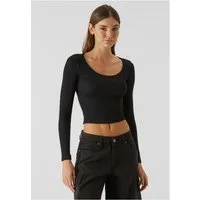 URBAN CLASSICS Tanktop Ladies Organic Rib Jersey Wide Neck Longsleeve Damen Top