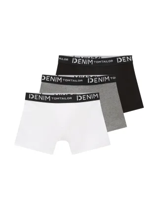 Denim Tom Tailor - Boxershorts im 3er-Pack heather grey melange - Gr. - XXL