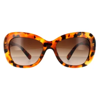Versace Rectangle Womens Light Havana Brown Gradient Sonnenbrille