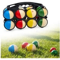 Spetebo Spiel Boule Set mit Tragekorb - 8 Kugeln - Boccia Spiel, Boccia Spiel, mit praktischem Tragekorb