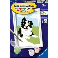 Ravensburger Malen nach Zahlen CreArt, Border Collie Welpe, Made in Europe