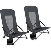 TLGREEN Klappstuhl Klappbar Strandstuhl,Campingstuhl mit Tragetasche, Getränkehalter, (2 St),150 kg Tragkraft für Outdoor, Camping, Strand, Sandkonzert