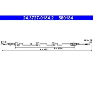 ATE Handbremsseil hinten VW Multivan Transporter T5