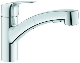 GROHE Küchenarmatur Eurosmart 30305_1 fl. Auslauf azb. Dual-Spülbrause chrom, 30305001 30305001