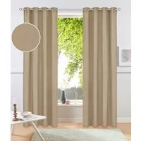 OTTO home Vorhang Raja (2 St), Ösen, blickdicht, Polyester, einfarbig, Einfache Montage, Pflegeleicht, Ösen, 2 er Pack, uni