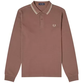Fred Perry - Langärmliges Poloshirt In Kastanienbraun