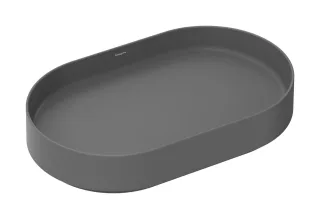 Hansgrohe Xuniva Evo U Aufsatzwaschtisch 650/400 ohne Hahnloch und Überlauf, Schiefergrau Matt, 6032 60325760